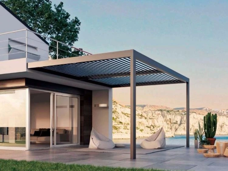 Wall mounted aluminum pergola(1)